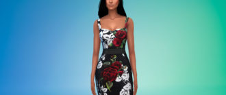 Платье с розами для Симс 4 – фото 1