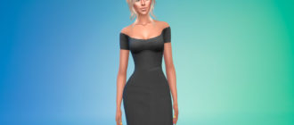 Платье со спущенными плечами для Симс 4 – фото 1