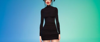 Платье-водолазка для Симс 4 – фото 1