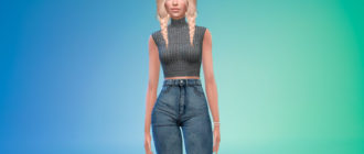 Прекрасный шерстяной кроп-топ для Симс 4 – фото 1