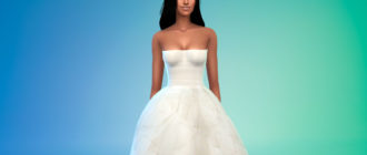 Пышное свадебное платье для Симс 4 – фото 1