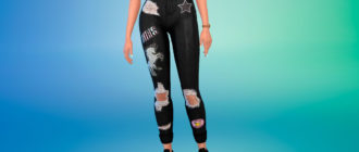 Рваные джинсы с принтами для Симс 4 – фото 1