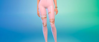 Рваные джинсы в пастельных тонах для Симс 4 – фото 1