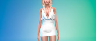 Шикарное короткое платье для Симс 4 – фото 1