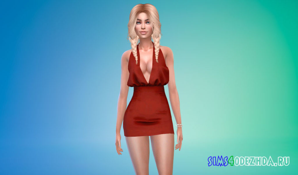 Шикарное короткое платье для Симс 4 – фото 2