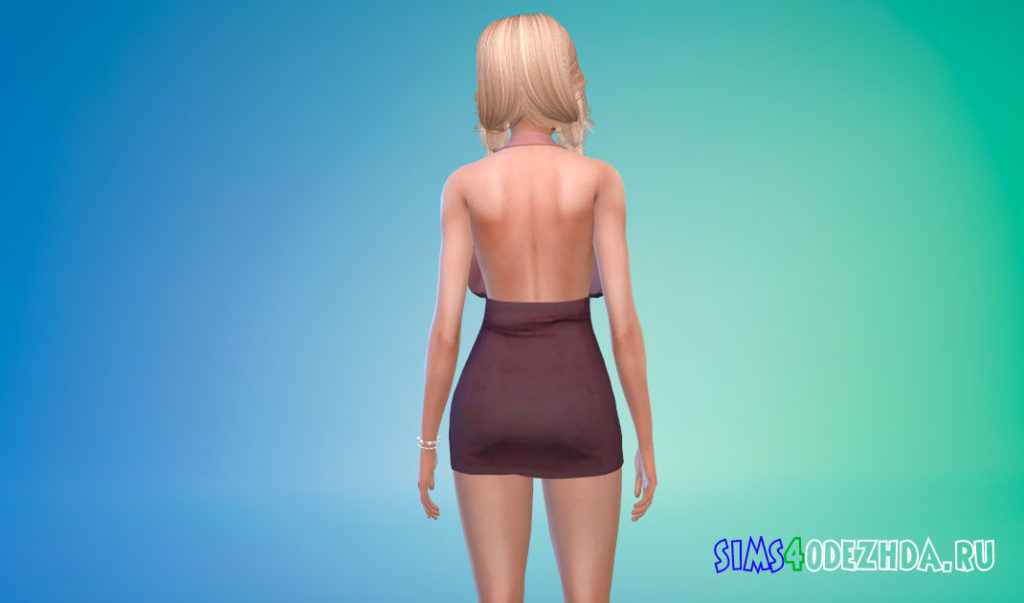 Шикарное короткое платье для Симс 4 – фото 3