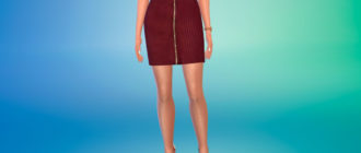 Симпатичная замшевая юбка для Симс 4 – фото 1