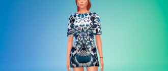 Т-образное платье-мини для Симс 4 – фото 1