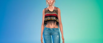 Топ с бахромой для Симс 4 – фото 1