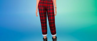 Укороченные клетчатые штаны для Симс 4 – фото 1