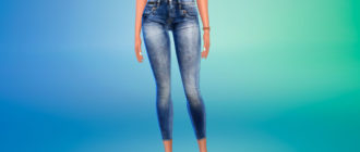 Укороченные женские джинсы для Симс 4 – фото 1