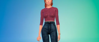 Укороченный свитер для девушек для Симс 4 – фото 1