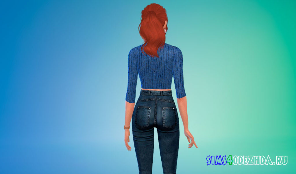 Укороченный свитер для девушек для Симс 4 – фото 3