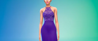 Вечернее платье с бисером для Симс 4 – фото 1