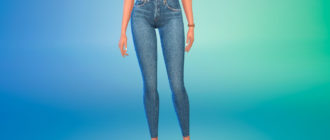 Женские джинсы скинни с высокой талией для Симс 4 – фото 1