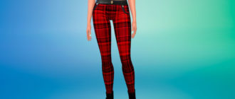 Женские штаны в клетку для Симс 4 – фото 1