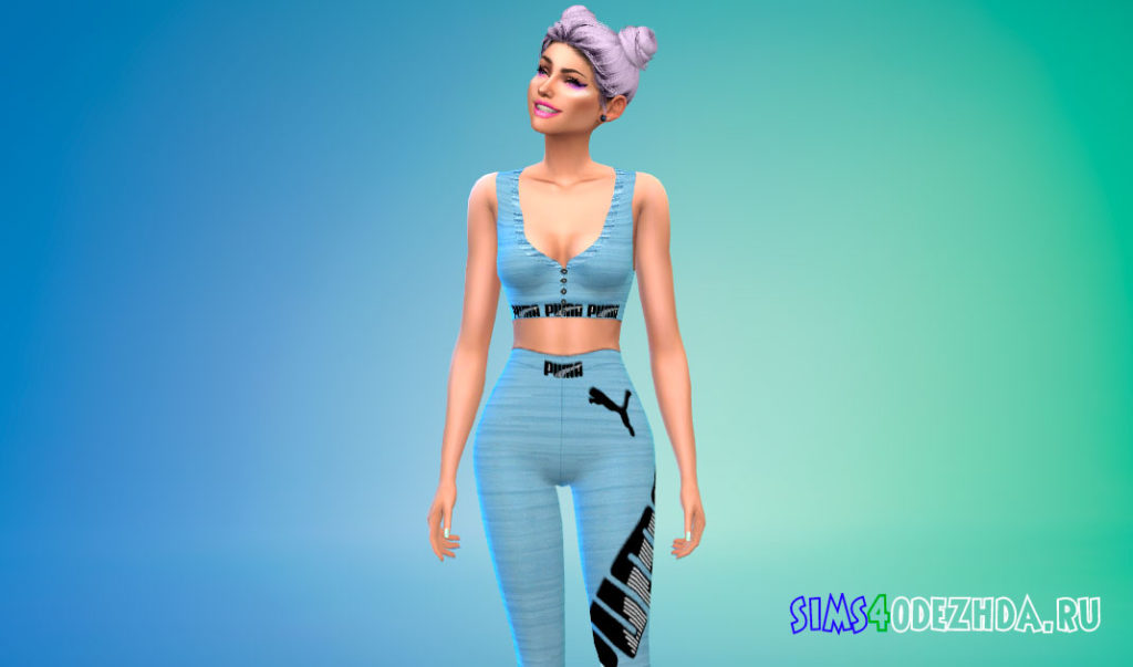 Женский спортивный костюм Puma для Симс 4 – фото 3