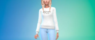 Женский свитер с надписью для Симс 4 – фото 1