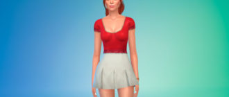 Женский топ с кружевной отделкой для Симс 4 – фото 1