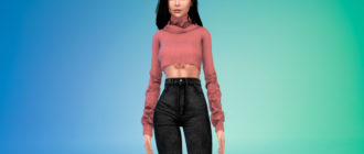 Женский укороченный свитер для Симс 4 – фото 1