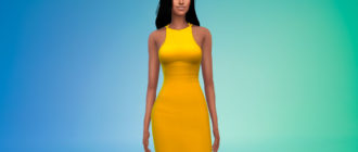 Женское платье с открытой спиной для Симс 4 – фото 1