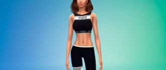 Брендовый фитнес-костюм для Симс 4 – фото 1