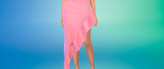 Длинная расклешенная юбка для Симс 4 – фото 1