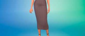 Длинная вязаная юбка для Симс 4 – фото 1