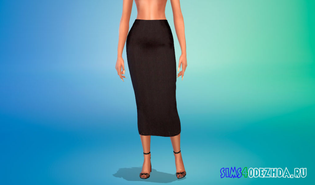 Длинная вязаная юбка для Симс 4 – фото 2