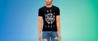 Футболка Fast Or Last для мужчин для Симс 4 – фото 1