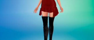 Готическая мини-юбка с рюшами для Симс 4 – фото 1