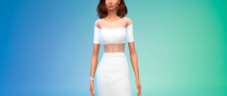 Элегантное платье с прозрачными вставками для Симс 4 – фото 1