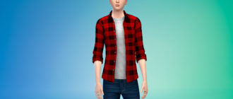 Клетчатая рубашка для мужчин для Симс 4 – фото 1