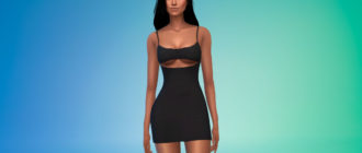 Клубное платье с горизонтальным вырезом для Симс 4 – фото 1