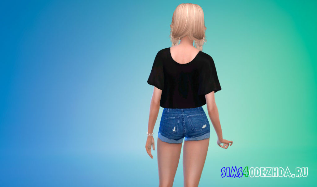 Короткая футболка с принтом для Симс 4 – фото 3