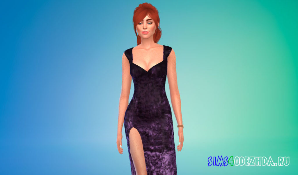 Красивое макси платье для Симс 4 – фото 2