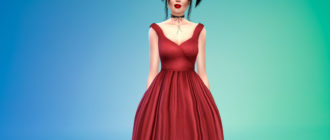 Красочное пышное платье для Симс 4 – фото 1