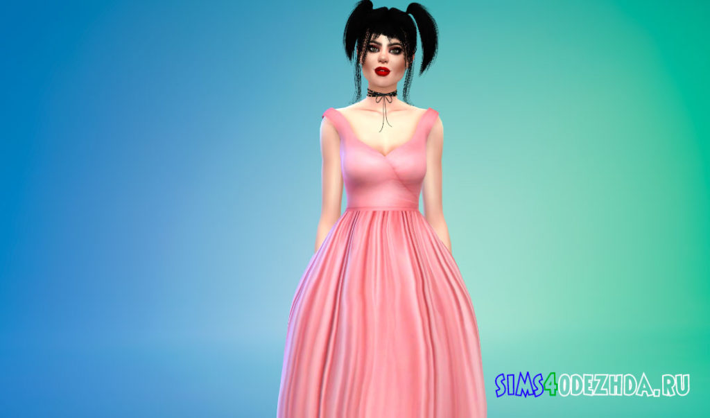 Красочное пышное платье для Симс 4 – фото 2