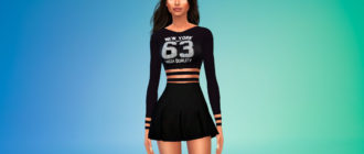 Кроп-топ с принтом для Симс 4 – фото 1