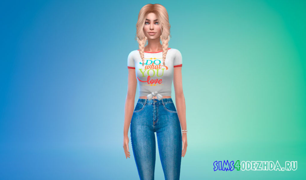 Набор футболок с узлом для Симс 4 – фото 2