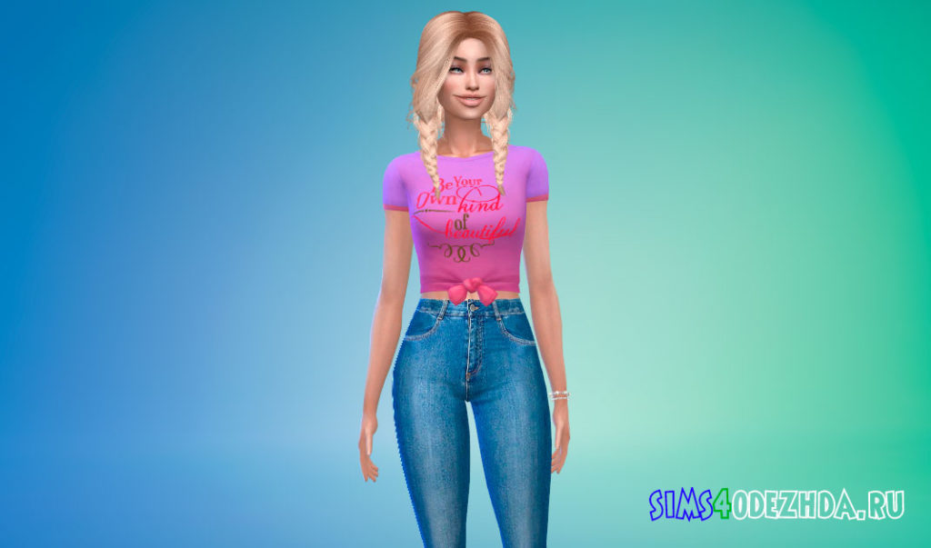 Набор футболок с узлом для Симс 4 – фото 3