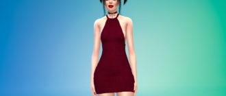 Открытое обтягивающее платье для Симс 4 – фото 1