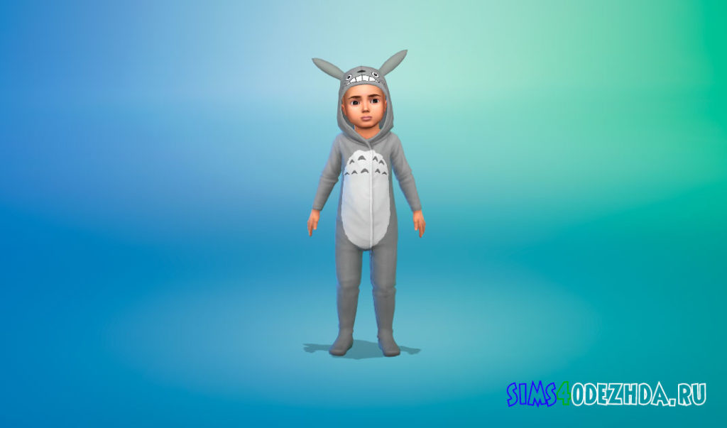 Пижама-комбинезон с Пикачу и Тоторо для малышей для Симс 4 – фото 2