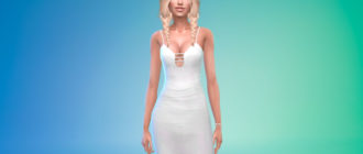 Платье с фигурным декольте для Симс 4 – фото 1