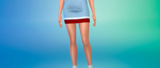 Полосатая короткая юбка для Симс 4 – фото 1