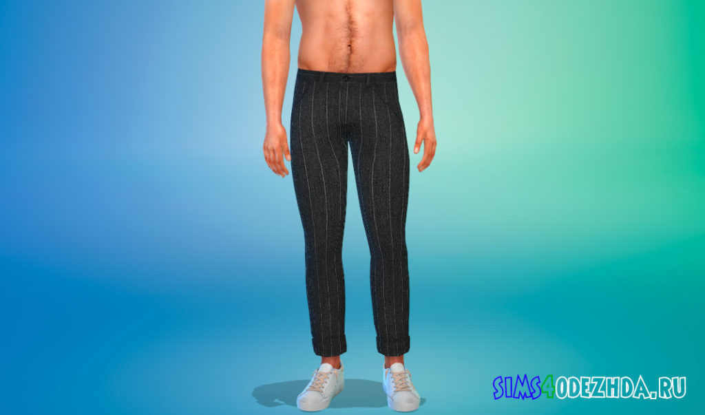 Полосатые мужские брюки для Симс 4 – фото 2