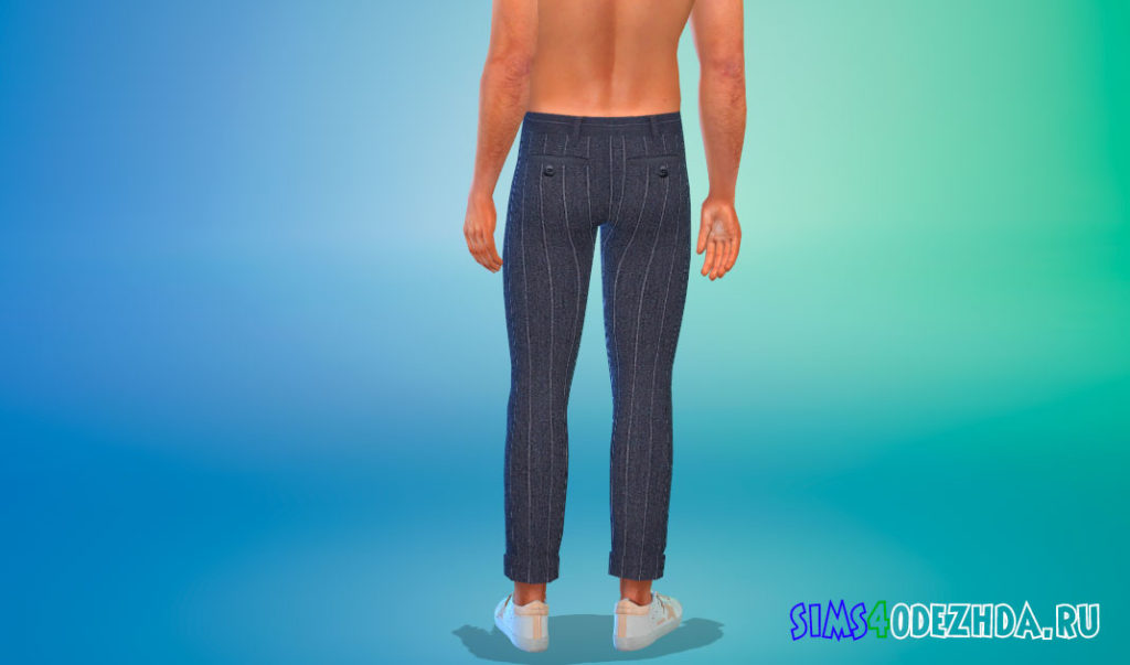 Полосатые мужские брюки для Симс 4 – фото 3