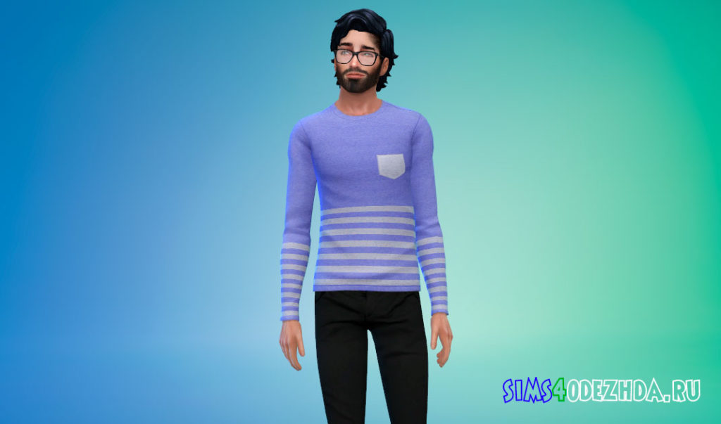 Полосатый свитшот для Симс 4 – фото 2