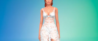 Прозрачное кружевное платье для Симс 4 – фото 1