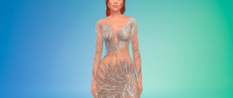 Прозрачное платье для выпускного вечера для Симс 4 – фото 1